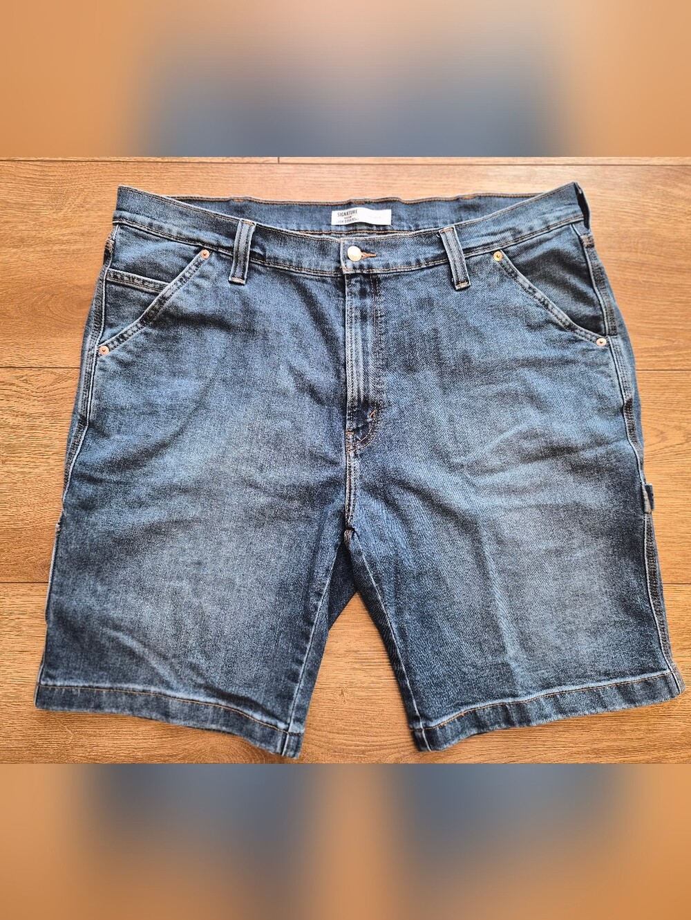Signature Levi Strauss Men's Shorts Blue Denim 38W